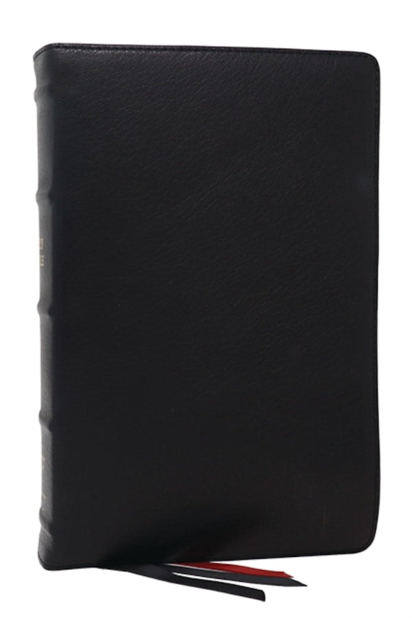 Cover image for NKJV Bible: Single-Column Verse-By-Verse W/ 72,000 Cross-References, Black Goatskin Leather, Premier Collection, Comfort Print: New King James Version, isbn: 9781400349081