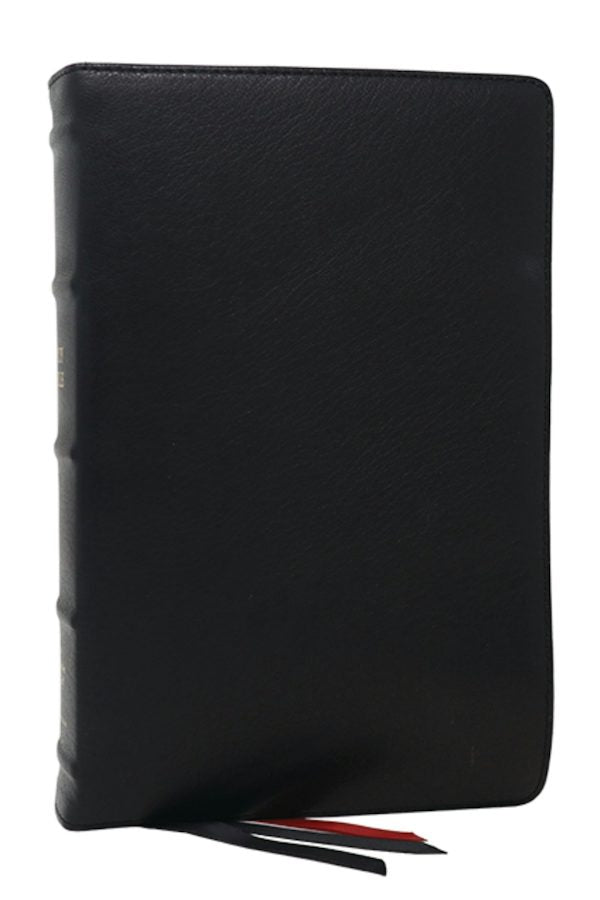 Cover image for NKJV Bible: Single-Column Verse-By-Verse W/ 72,000 Cross-References, Black Goatskin Leather, Premier Collection, Comfort Print: New King James Version, isbn: 9781400349081
