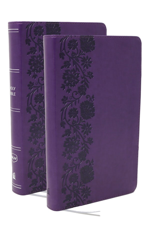 Cover image for NKJV Bible + Journal Set: Personal Size, Large Print Bible with Cross-References, Purple Leathersoft, isbn: 9781400350476