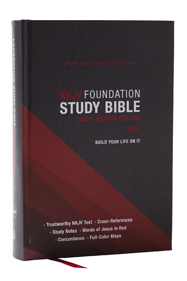 Cover image for NKJV Foundation Study Bible, Wide-Margin, Black Hardcover, Red Letter, isbn: 9781400351015