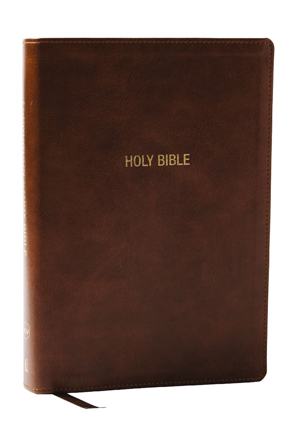 Cover image for NKJV Foundation Study Bible, Wide-Margin, Brown Leathersoft, Red Letter, isbn: 9781400351022