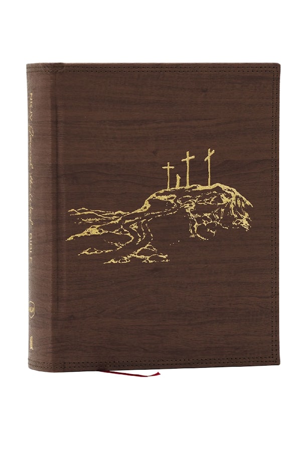 Cover image for Nkjv, Journal the Word Bible, Large Print: Reflect, Journal or Create Art Next to Your Favorite Verses (Brown Leathersoft Over Board, Red Letter), isbn: 9781400352340