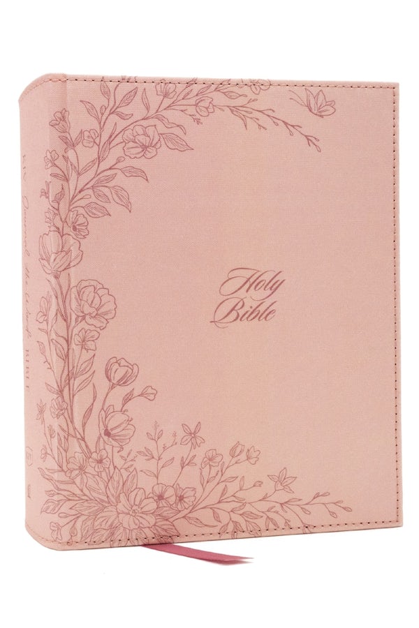 Cover image for KJV Large Print Bible, Journal the Word: Reflect, Journal or Create Art Next to Your Favorite Verses (Pink Cloth Over Board, Red Letter, Comfort Print: King James Version), isbn: 9781400361700