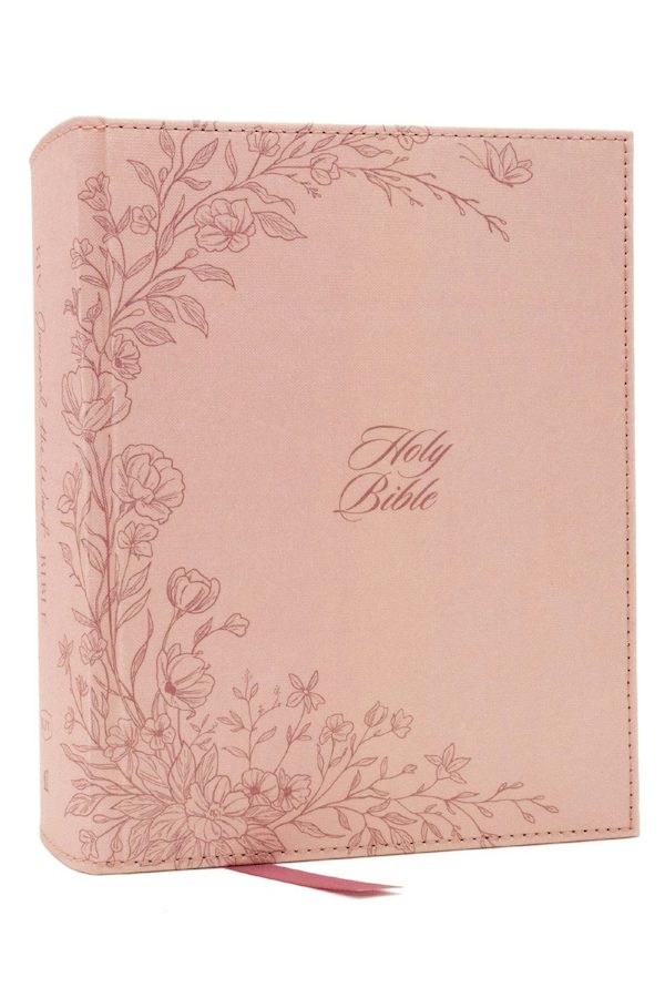 Cover image for KJV Large Print Bible, Journal the Word: Reflect, Journal or Create Art Next to Your Favorite Verses (Pink Cloth Over Board, Red Letter, Comfort Print: King James Version), isbn: 9781400361700