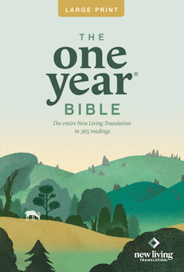 Cover image for One Year Premium Slimline Bible-NLT-Large Print 10th Anniversary, isbn: 9781414312446