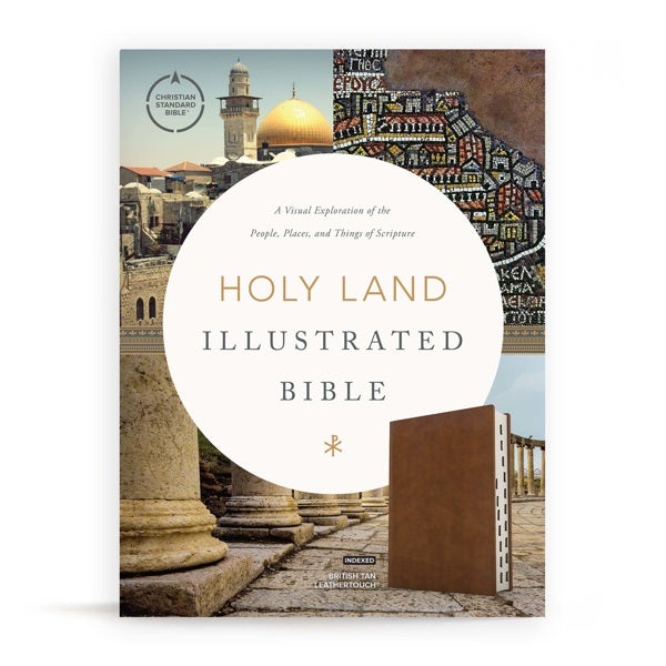 Cover image for CSB Holy Land Illustrated Bible, British Tan Leathertouch, Indexed, isbn: 9781430070436