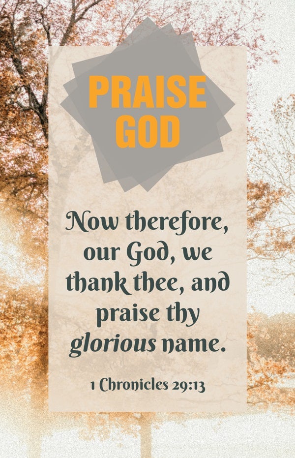 Cover image for Thanksgiving Bulletin: Our God (Package of 100), isbn: 9781430092292