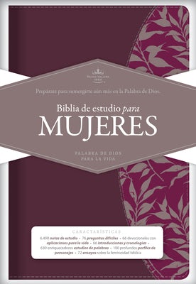 Cover image for Rvr 1960 Biblia de Estudio Para Mujeres, Vino Tinto/Fucsia Símil Piel, isbn: 9781433618963