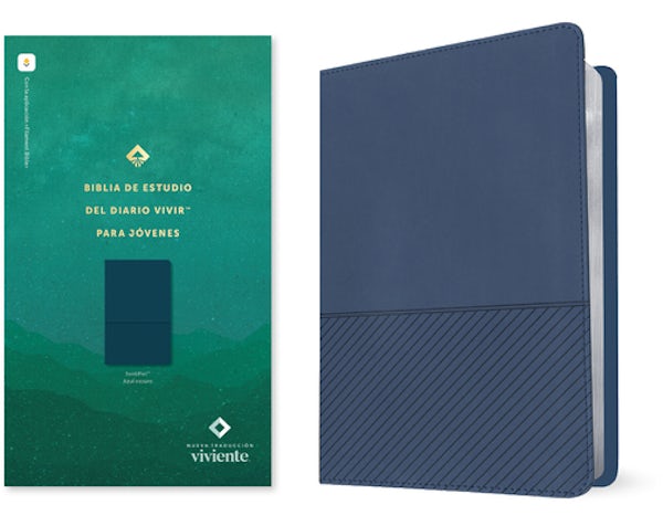 Cover image for Biblia de Estudio del Diario Vivir Para J�venes Ntv Con Filament (Sentipiel, Azul Oscuro, Letra Roja), isbn: 9781496429896
