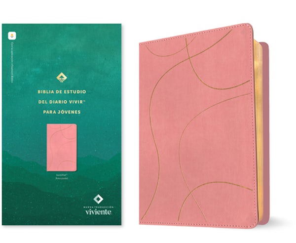 Cover image for Biblia de Estudio del Diario Vivir Para J�venes Ntv Con Filament (Sentipiel, Rosa Pastel, Letra Roja), isbn: 9781496429902