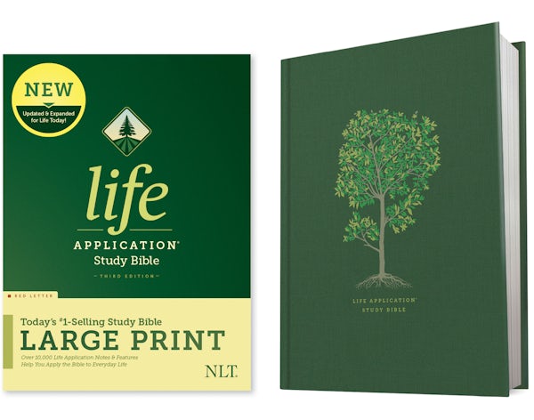 Cover image for NLT Life Application Study Bible, Third Edition, Large Print (Red Letter, Hardcover), isbn: 9781496439390