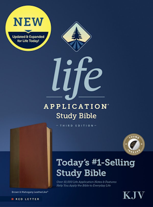 Cover image for KJV Life Application Study Bible, Third Edition (Leatherlike, Brown/Mahogany, Indexed, Red Letter), isbn: 9781496439789