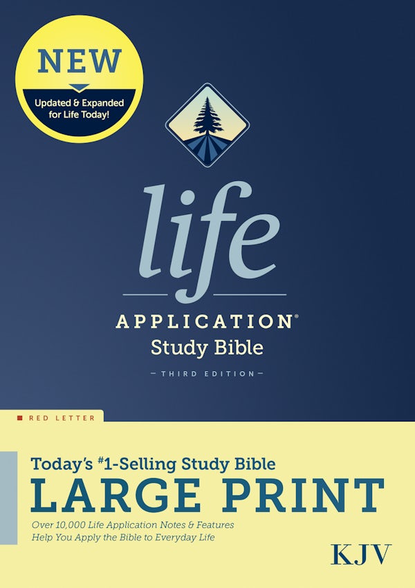 Cover image for KJV Life Application Study Bible, Third Edition, Large Print (Hardcover, Red Letter), isbn: 9781496439819
