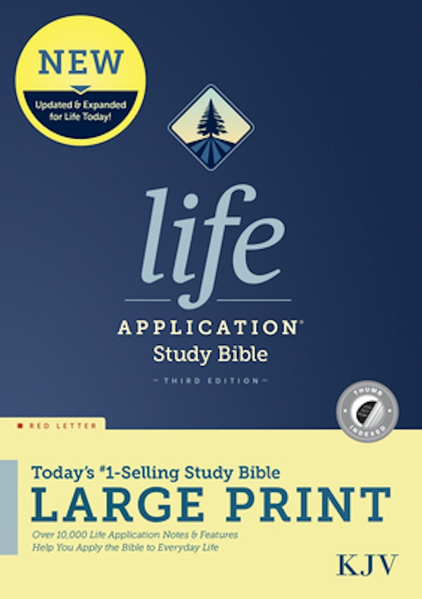 Cover image for KJV Life Application Study Bible, Third Edition, Large Print (Hardcover, Indexed, Red Letter), isbn: 9781496439826