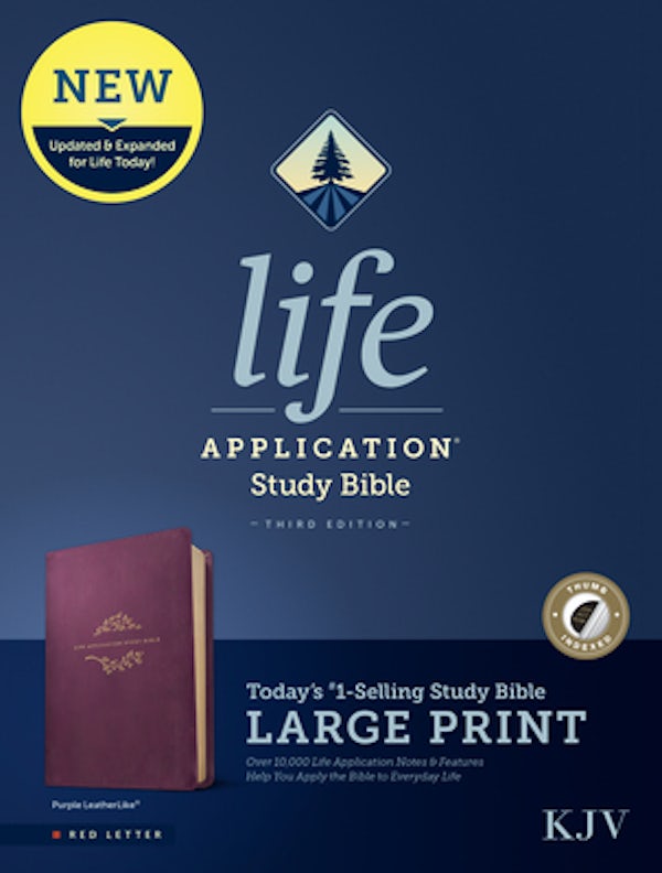 Cover image for KJV Life Application Study Bible, Third Edition, Large Print (Leatherlike, Purple, Indexed, Red Letter), isbn: 9781496439840