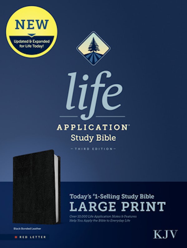 Cover image for KJV Life Application Study Bible, Third Edition, Large Print (Bonded Leather, Black, Red Letter), isbn: 9781496439871