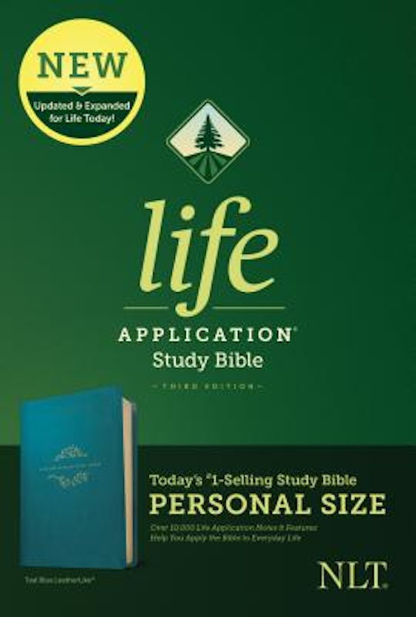 Cover image for NLT Life Application Study Bible, Third Edition, Personal Size (Leatherlike, Teal Blue), isbn: 9781496440099