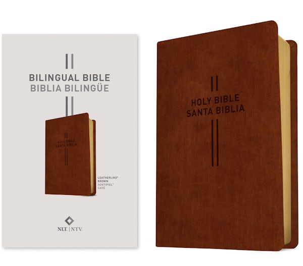 Cover image for Bilingual Bible / Biblia Biling�e Nlt/Ntv (Leatherlike, Brown), isbn: 9781496443830