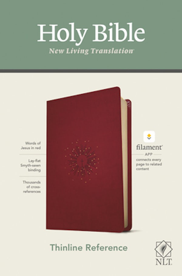 Cover image for NLT Thinline Reference Bible, Filament Enabled Edition (Red Letter, Leatherlike, Berry), isbn: 9781496444837