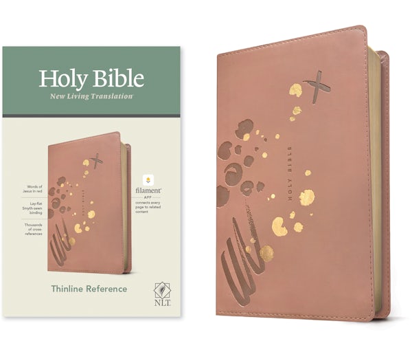 Cover image for NLT Thinline Reference Bible, Filament Enabled Edition (Red Letter, Leatherlike, Pink), isbn: 9781496444851