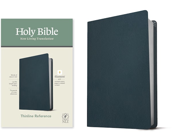 Cover image for NLT Thinline Reference Bible, Filament Enabled Edition (Red Letter, Genuine Leather, Blue), isbn: 9781496444875