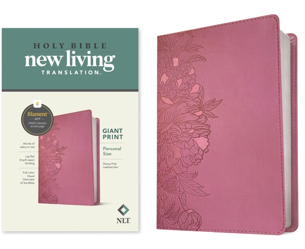 Cover image for NLT Personal Size Giant Print Bible, Filament Enabled Edition (Red Letter, Leatherlike, Peony Pink), isbn: 9781496444943