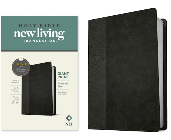 Cover image for NLT Personal Size Giant Print Bible, Filament Enabled Edition (Red Letter, Leatherlike, Black/Onyx), isbn: 9781496444974