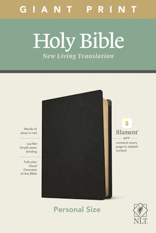 Cover image for NLT Personal Size Giant Print Bible, Filament Enabled Edition (Red Letter, Genuine Leather, Black), isbn: 9781496444981