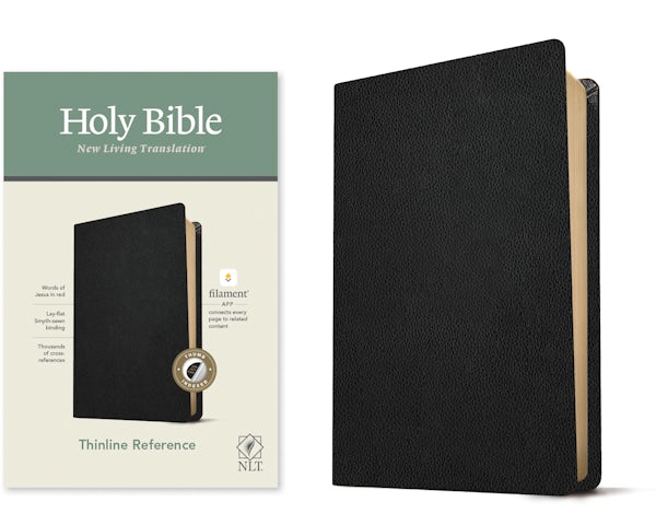 Cover image for NLT Thinline Reference Bible, Filament Enabled Edition (Red Letter, Genuine Leather, Black, Indexed), isbn: 9781496445247