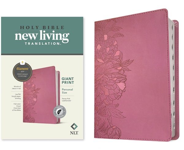 Cover image for NLT Personal Size Giant Print Bible, Filament Enabled Edition (Red Letter, Leatherlike, Peony Pink, Indexed), isbn: 9781496445261