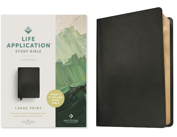 Cover image for NLT Life Application Study Bible, Third Edition, Large Print (Red Letter, Genuine Leather, Black), isbn: 9781496446862