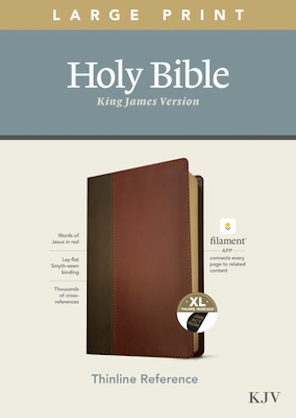 Cover image for KJV Large Print Thinline Reference Bible, Filament Enabled Edition (Red Letter, Leatherlike, Brown/Mahogany, Indexed), isbn: 9781496447203