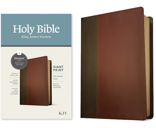 Cover image for KJV Personal Size Giant Print Bible, Filament Enabled Edition (Leatherlike, Brown/Mahogany), isbn: 9781496447685