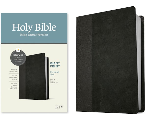 Cover image for KJV Personal Size Giant Print Bible, Filament Enabled Edition (Leatherlike, Black/Onyx), isbn: 9781496447692