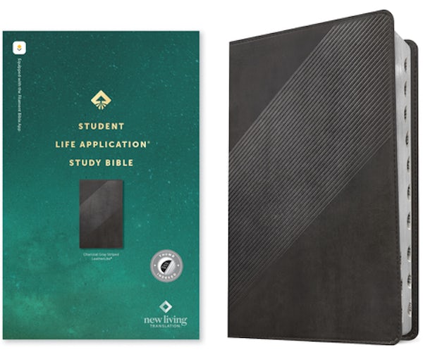 Cover image for NLT Student Life Application Study Bible, Filament Enabled (Leatherlike, Charcoal Gray Striped, Indexed, Red Letter), isbn: 9781496449641