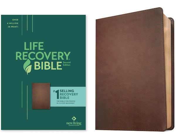 Cover image for NLT Life Recovery Bible, Second Edition (Leatherlike, Rustic Brown), isbn: 9781496450173
