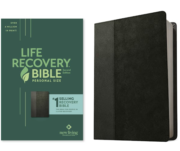 Cover image for NLT Life Recovery Bible, Second Edition, Personal Size (Leatherlike, Black/Onyx), isbn: 9781496450180