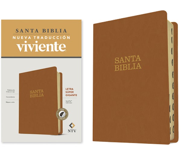 Cover image for Santa Biblia Ntv, Letra S�per Gigante (Sentipiel, Caf� Claro, �ndice, Letra Roja), isbn: 9781496450258