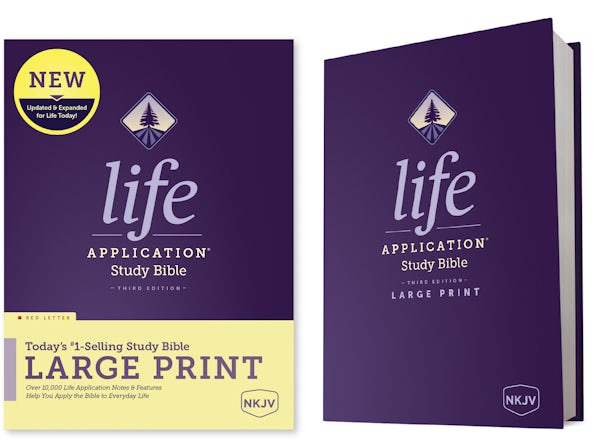 Cover image for NKJV Life Application Study Bible, Third Edition, Large Print (Hardcover, Red Letter), isbn: 9781496452030