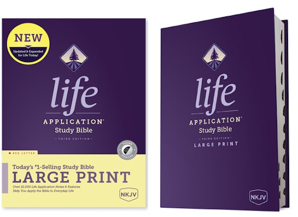 Cover image for NKJV Life Application Study Bible, Third Edition, Large Print (Hardcover, Indexed, Red Letter), isbn: 9781496452047