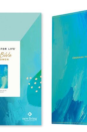 Cover image for NLT Courage for Life Study Bible for Women, Filament Enabled (Leatherlike, Brushed Aqua Blue), isbn: 9781496452856