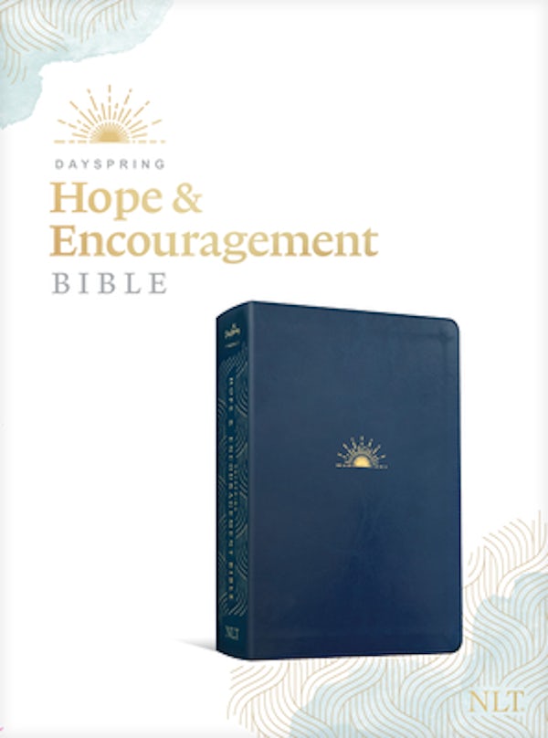 Cover image for NLT Dayspring Hope & Encouragement Bible (Leatherlike, Navy Blue), isbn: 9781496452924