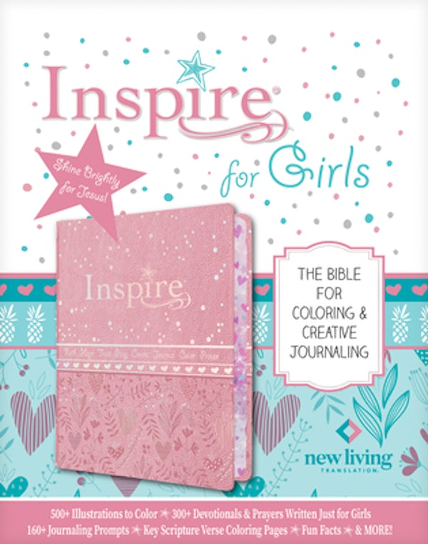 Cover image for Inspire Bible for Girls NLT (Leatherlike, Pink), isbn: 9781496454959
