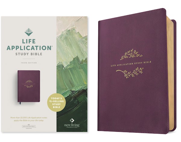 Cover image for NLT Life Application Study Bible, Third Edition (Leatherlike, Purple, Red Letter), isbn: 9781496455185