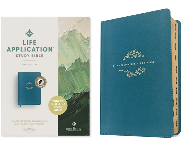 Cover image for NLT Life Application Study Bible, Third Edition (Leatherlike, Teal Blue, Indexed, Red Letter), isbn: 9781496455208