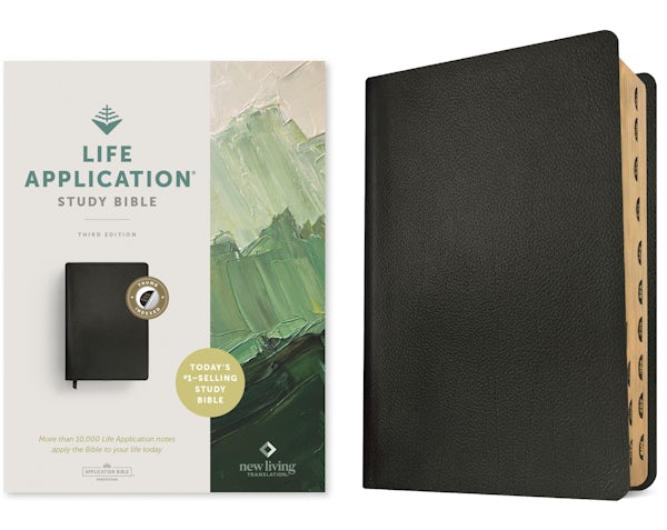 Cover image for NLT Life Application Study Bible, Third Edition (Genuine Leather, Black, Indexed, Red Letter), isbn: 9781496455239
