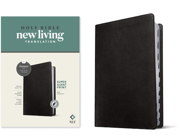 Cover image for NLT Super Giant Print Bible, Filament Enabled (Leatherlike, Black, Indexed, Red Letter), isbn: 9781496458155
