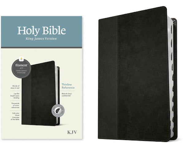 Cover image for KJV Thinline Reference Bible, Filament Enabled (Leatherlike, Black/Onyx, Indexed, Red Letter), isbn: 9781496460486