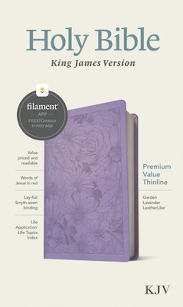 Cover image for KJV Premium Value Thinline Bible, Filament Enabled (Leatherlike, Garden Lavender, Red Letter), isbn: 9781496460530