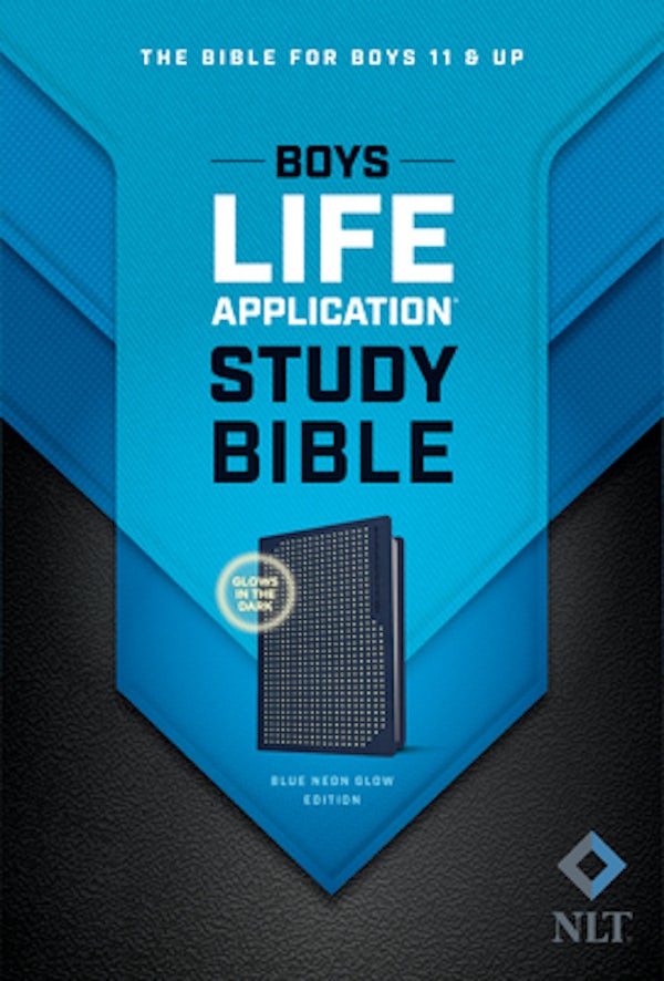Cover image for NLT Boys Life Application Study Bible, Tutone (Leatherlike, Blue/Neon/Glow), isbn: 9781496461421